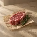 Beef, photographed on stone.