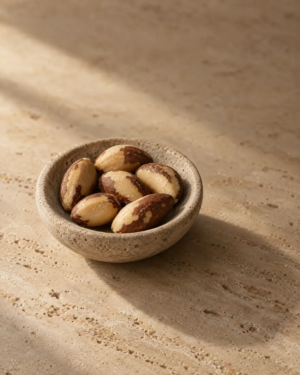 Brazil nuts, photographed on stone.