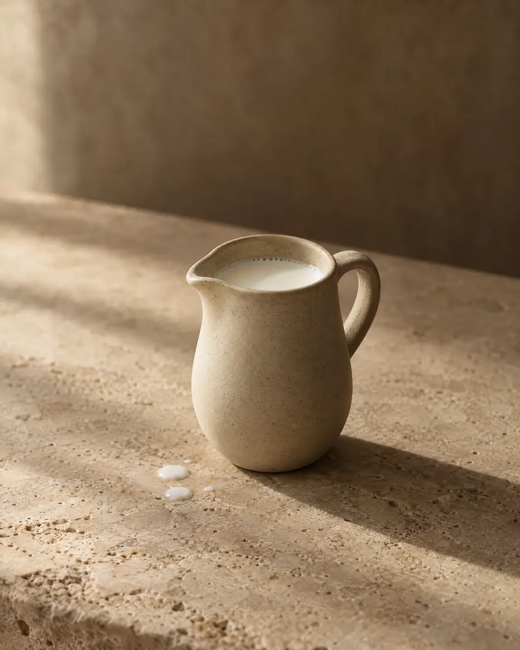 Milk, photographed on stone.