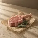 Pork, photographed on stone.