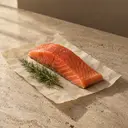 Salmon, photographed on stone.